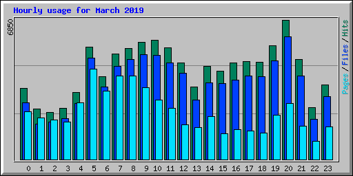 Hourly usage for March 2019