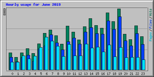 Hourly usage for June 2019