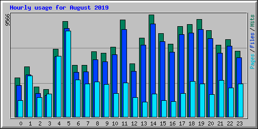 Hourly usage for August 2019