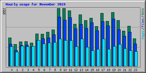 Hourly usage for November 2019